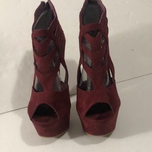 High Pencil Heels Stilettos Platform Peep Toe Pump